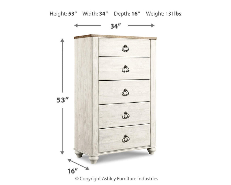 Willowton Five Drawer Chest