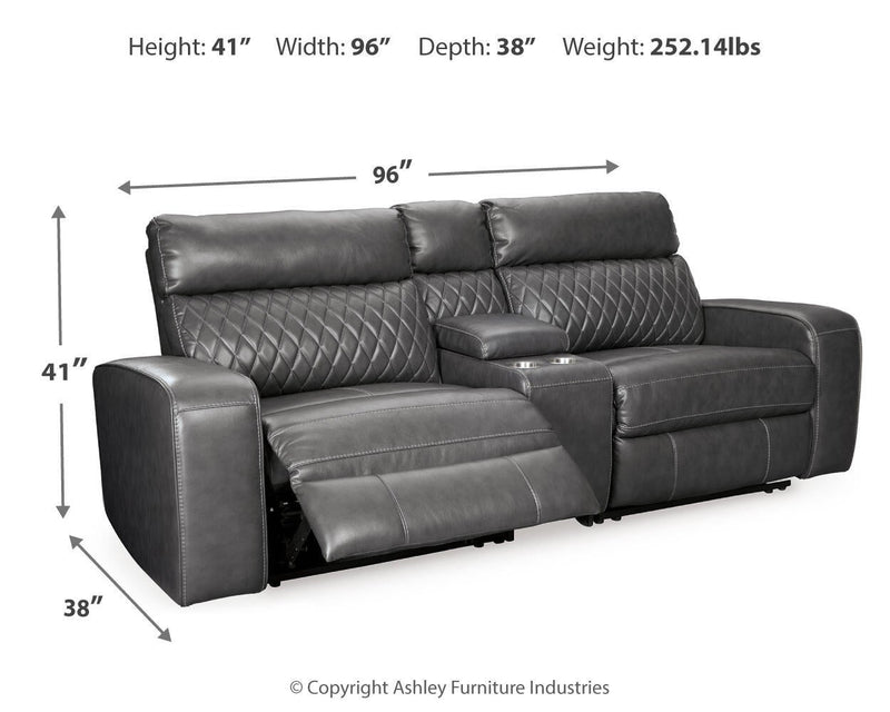 Samperstone 3-Piece Power Reclining Sectional Loveseat